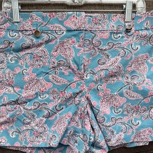 LOFT Blue and Red Paisley Women Shorts